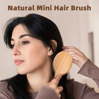 BLACK EGG Boar Bristle Hair Brush for Women Men Kid, Soft Natural Bristles Brush for Thin and Fine Hair, Restore Shine and Texture, Set includes Bamboo comb and 3 hair ties, Excellent Gift Idea