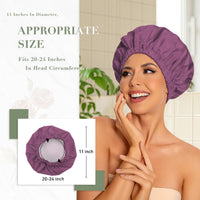 Reusable Shower Cap for Women, Large Waterproof Shower Bonnet Washable Elastic Band Bath Hair Hat for Long Hair, Braids(Green)