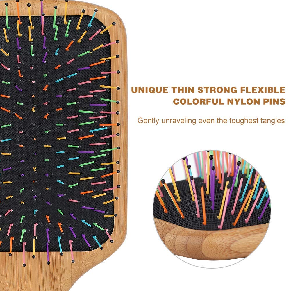 BLACK EGG Boar Bristle Hair Brush for Women Men Kid, Soft Natural Bristles Brush for Thin and Fine Hair, Restore Shine and Texture, Set includes Bamboo comb and 3 hair ties, Excellent Gift Idea