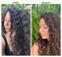 Before and after comparison of a woman's hair.